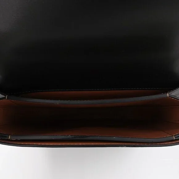 Tory Burch Eleanor Slim Saddlebag Black OS - Picture 14 of 16